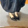 Medium Heel Pointed Tip Thin Heel High Heels Single Shoes 2025 Spring and Summer New Temperament Versatile Bag Head Empty Sandals