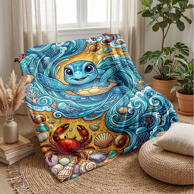Ocean Adventure Map Theme blanket Lightweight Warm Flannel Blanket Decorative Throw Blanket for Home Decoration