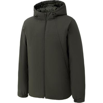 Serie Wuji Colore Solido Moda Versatile Calda Giacca Piumino con Cappuccio Unisex Capospalla Verde Oliva Scuro JL9572
