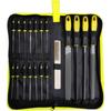 19-Piece Metal Steel File Set: Includes Flat, Triangular, and Semicircular Files for Grinding Iron