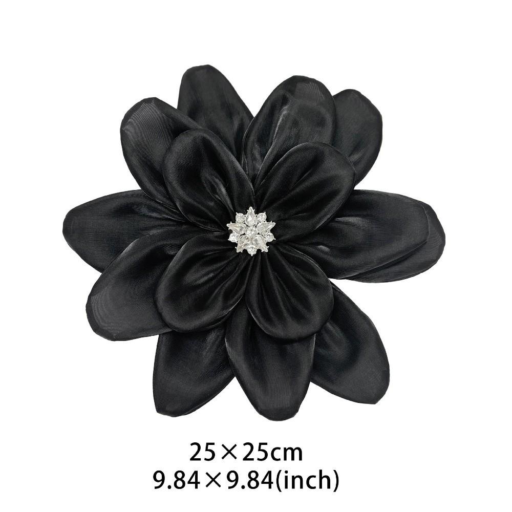 Rhinestone Floral Fabric Applique Multi-layer 3D Flower Flower Clothing Patch Satin Chiffon DIY Headdress Clothing Chest Flower