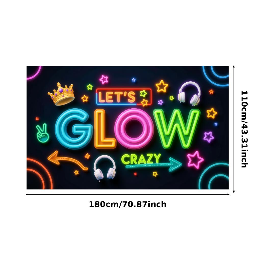 Neon Decoration Headphones Design Neon Party Banner Event Backdrop Party Prop Glow Party Banner For Night Event