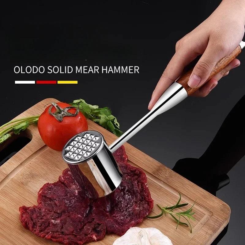 Hot Stainless Steel Meat Hammer Loose Meat Tenderizer Household Steak Pork Chicken Breast Meat Loosening Hammer Kitchen Tools