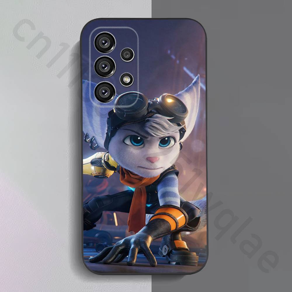 R-Ratchet Clank Handyhülle für Samsung S25 S24 S23 FE S22 S21 S20 FE plus Ultra Schwarz weiche Hülle