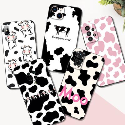 Fekete TPU tok OPPO A16 A16S A55 A94 F17 F19 Pro Reno 4 5 Lite 6 4G 5G-hezAranyos tehénfoltos minta