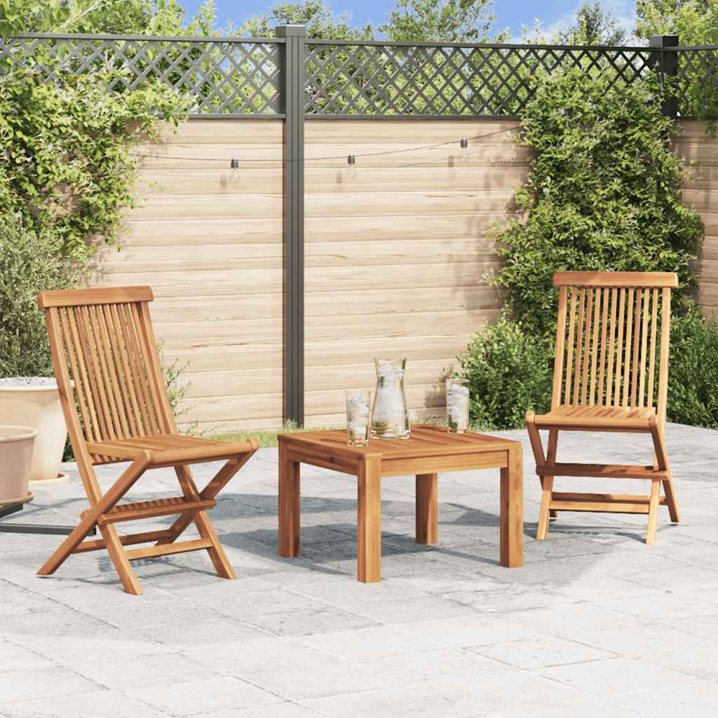 Folding Garden Chairs 2 pcs Solid Teak Wood