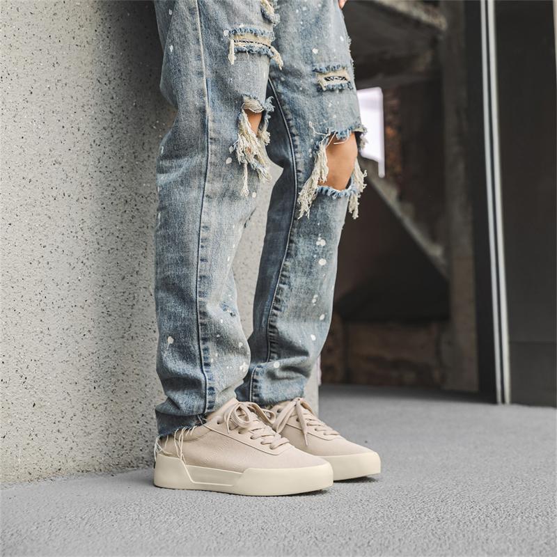 Low-top Sneakers Men's Lace-up Casual Shoes New Men's Breathable Soft-soled Anti-slip Comfortable Flat Board Shoes Minimalist