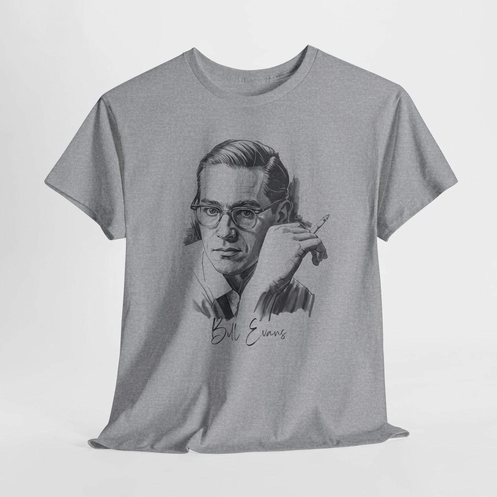 Bill Evans Vintage Portrait Sketch T-Shirt | Jazz musician Tee S
