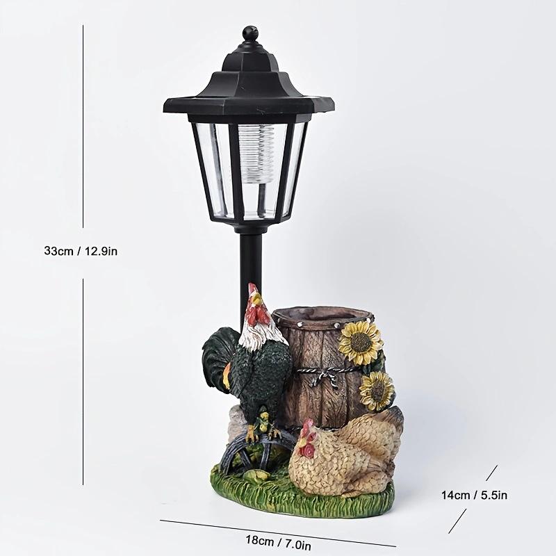 JYL TS/095,Hot Sale Resin Street Lamp Couple Chicken Solar Outdoor Light for Garden Path Decor Statue Lamp