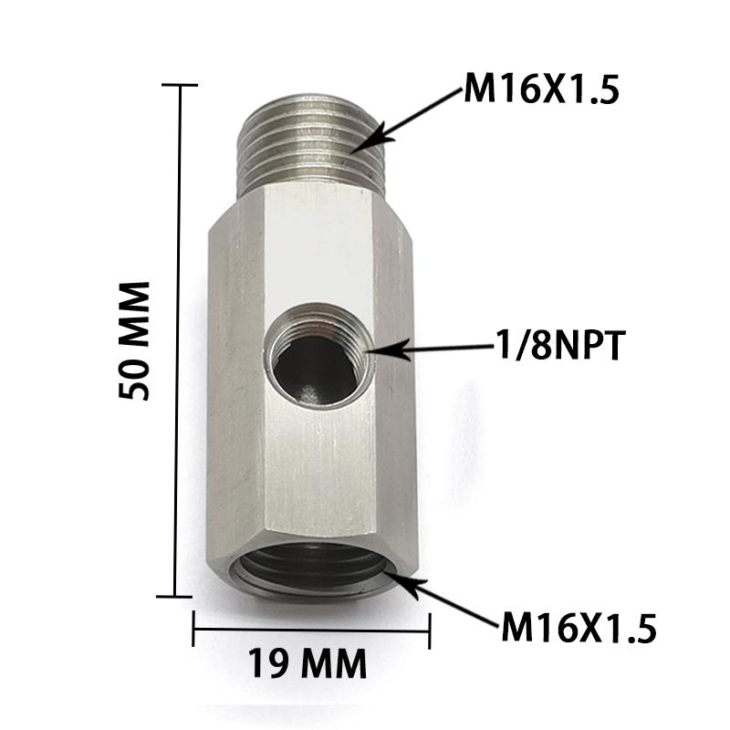 Neuer Seitenloch-Öldruckschalter-Stecker 1/8 NPT Buchse auf 1/4NPT 1/8NPT 1/8BSPT M10 M12 M14*1.5 Zuleitungsleitung Messgerät T-Stück Adapter