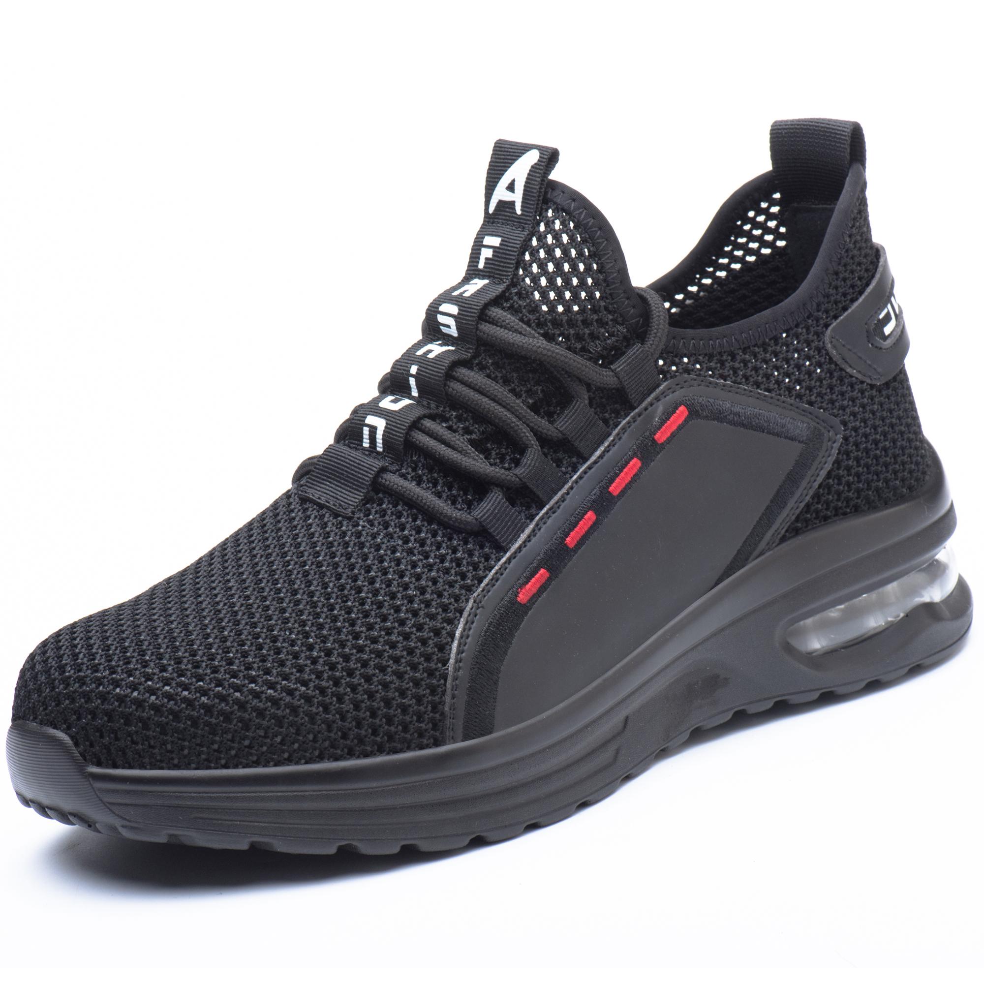 

Men s Summer Mesh Safety Shoes Steel Toe Anti- Crush Breathable Lightweight Work Shoes Knitted Upper Kevlar Insertion Proof 42