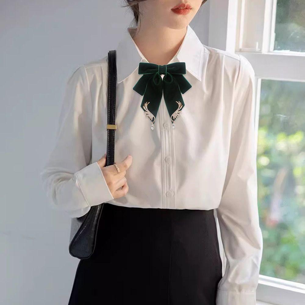 Retro Velvet Bowtie Business Collar Rhinestones Jewelry New Bowknot Necktie Women and Man