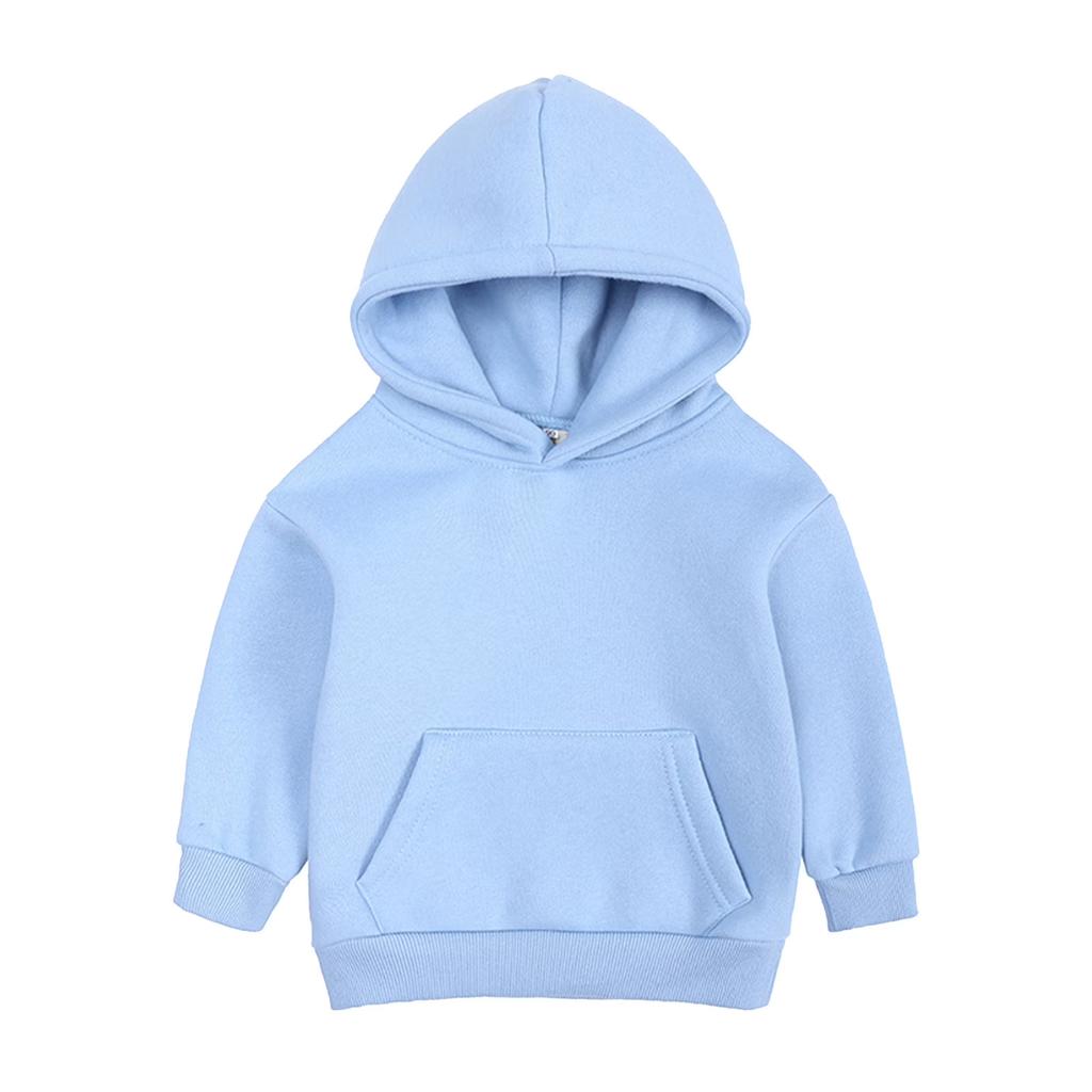 Kids Solid Color Hoodie Pullover Casual Loose Fit Long Sleeve Hooded Sweatshirt for Children Boys and Girls Soft Comfortable Fabric