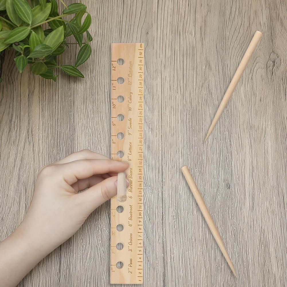 Seeding Ruler With Dibber Practical Functional Garden Tool For Gardening