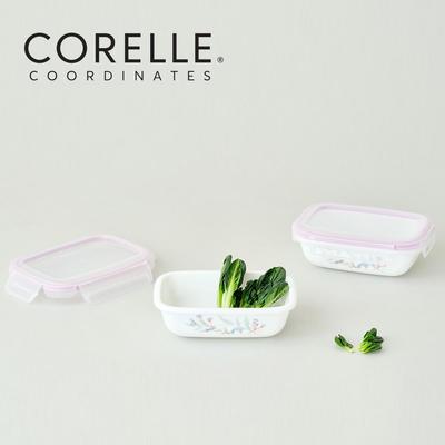 Corelle Monteverde San Jose Prostokątny Pojemnik do Przechowywania Żywności z Uszczelką 2 szt. (465ml) Zmywarka Piekarnik Bezpieczny Biały