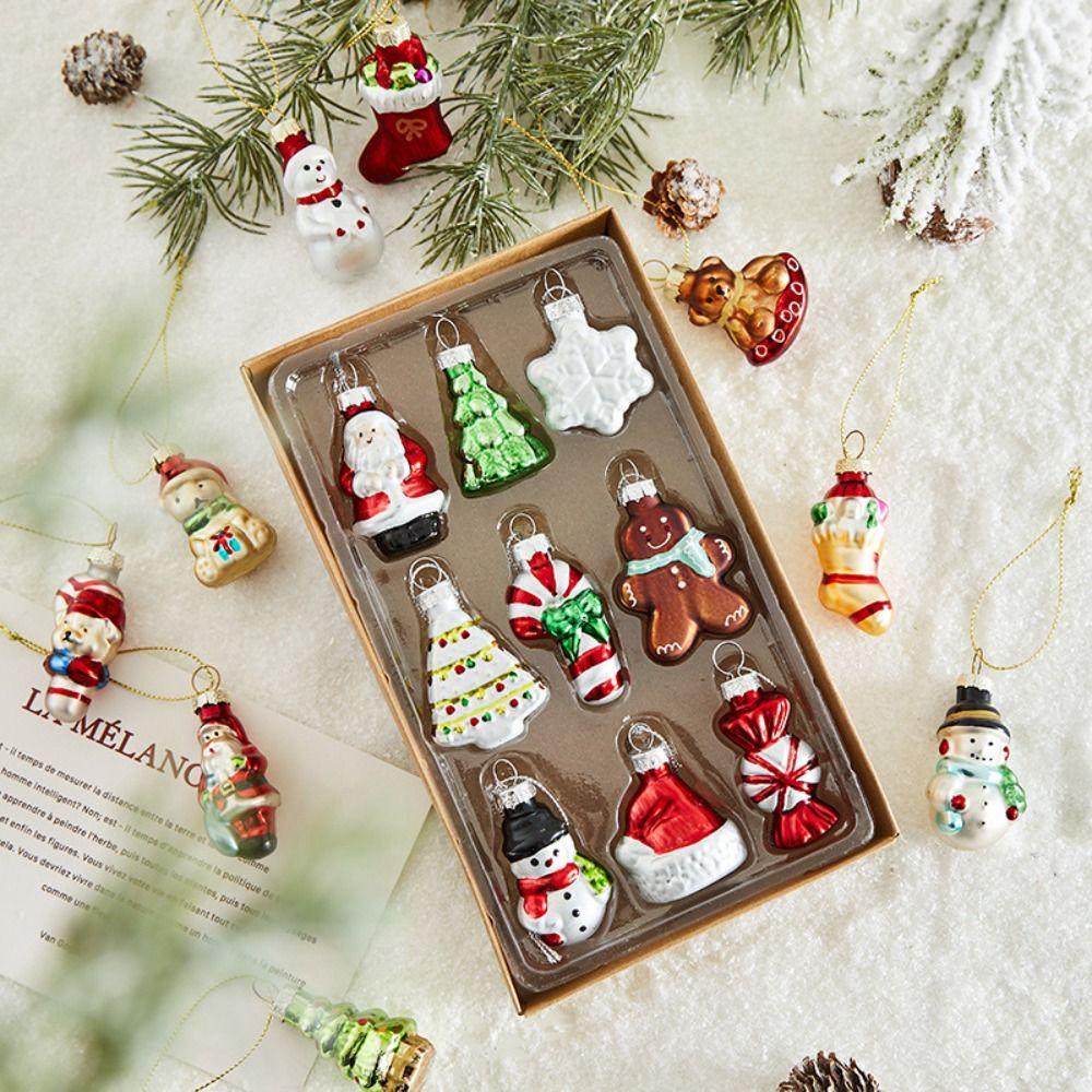 6/9PCS Creative Design Santa Claus Ornament Small Size Snowman Decoration Christmas Tree Decoration