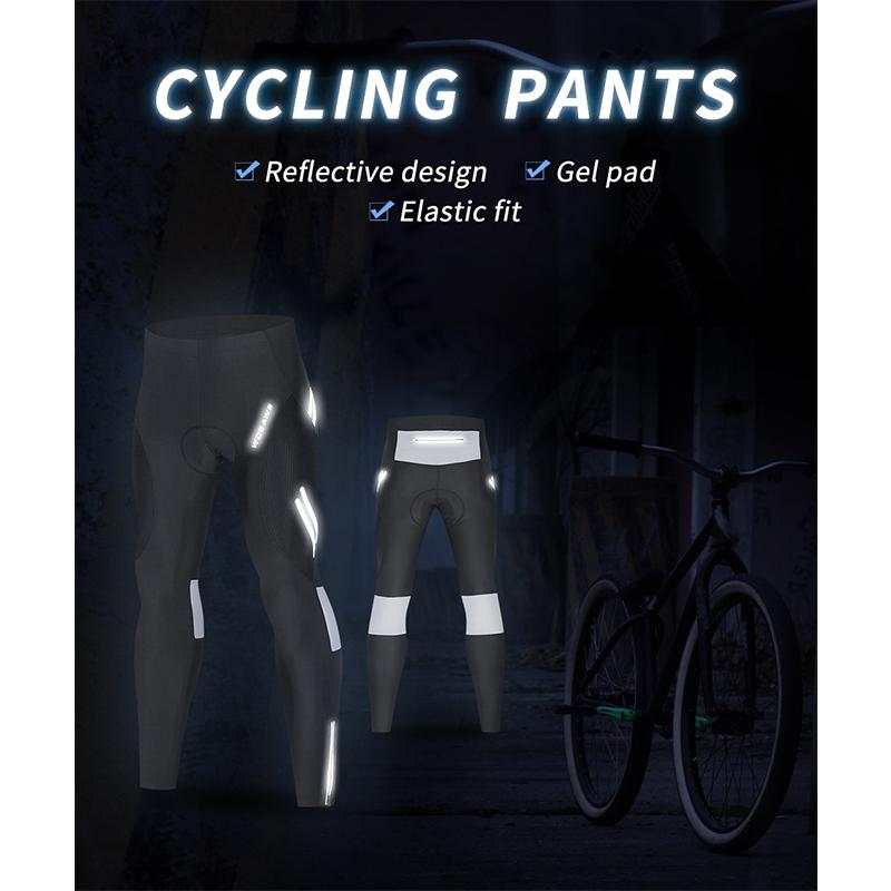 Wosawe Herren-Radsport-Sets, langärmlig, mit durchgehendem Reißverschluss, winddichte Jacke, Gel-gepolsterte Hose