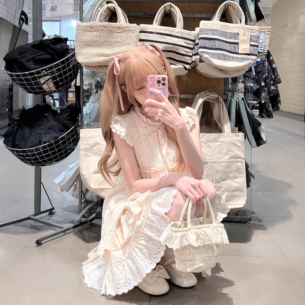 (Lower Neri) Xia Jumei Sweet Spice Girl Feifei Sleeve Suspender Dress Fairy Dress Fluffy Dress Small Man