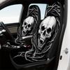2pcs Dark Art Wolf Skull Pentagram Vines Print Car Seat Covers - Soft, Washable, Universal Fit For Driver & Passenger Seats, Tre