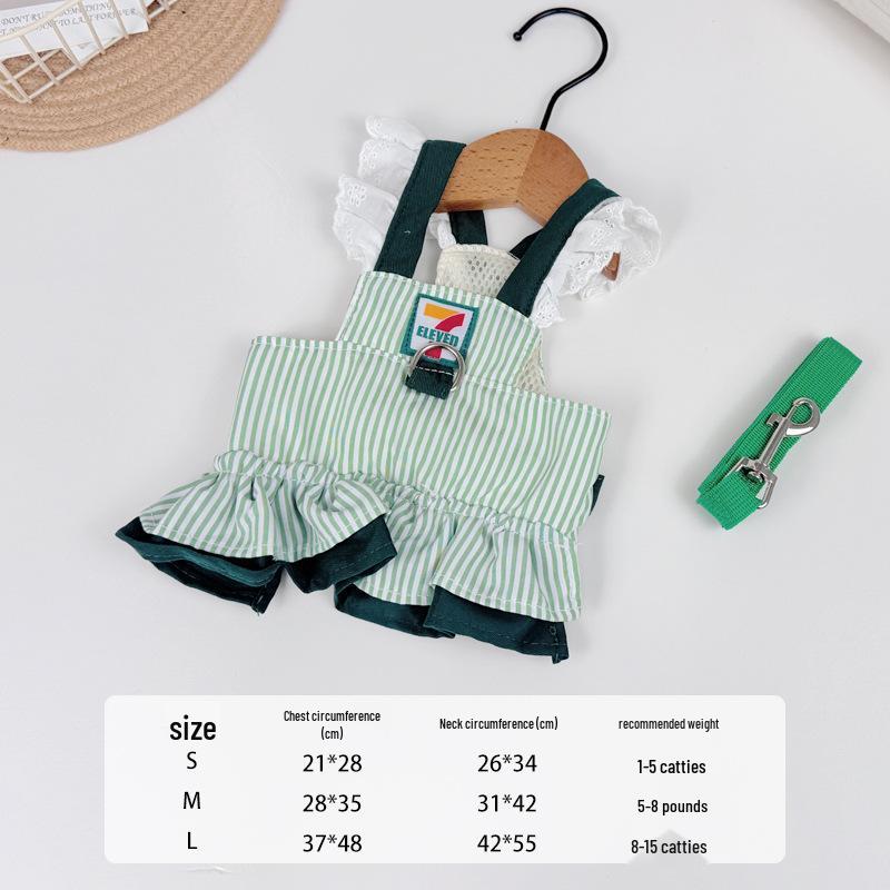 Pet Harness Skirt & Leash Set for Small Dogs - Fits Teddy, Bichon, Pomeranian