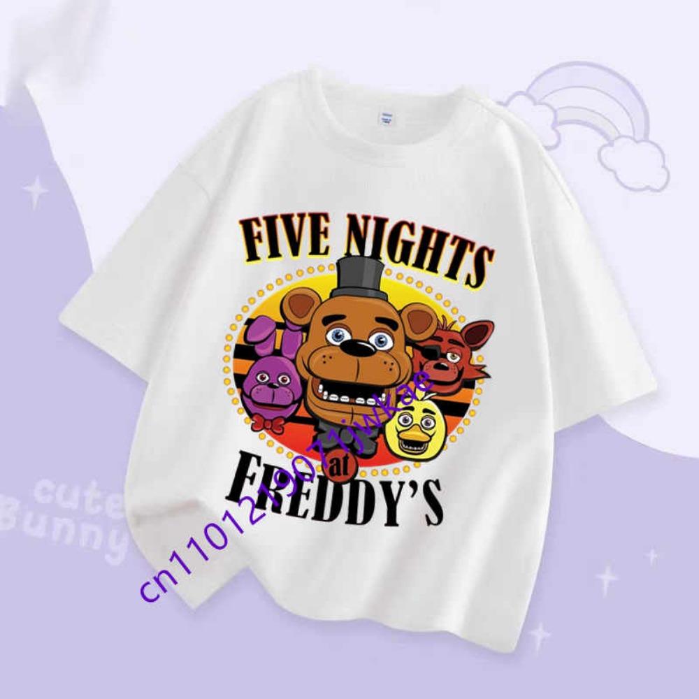 Jungen Mädchen Sommer Mode T-Shirt Kinder Kleidung FNAF Atmungsaktivität T-Shirts Kinder Five Nights At Freddy Niedriges Kurzarm Top