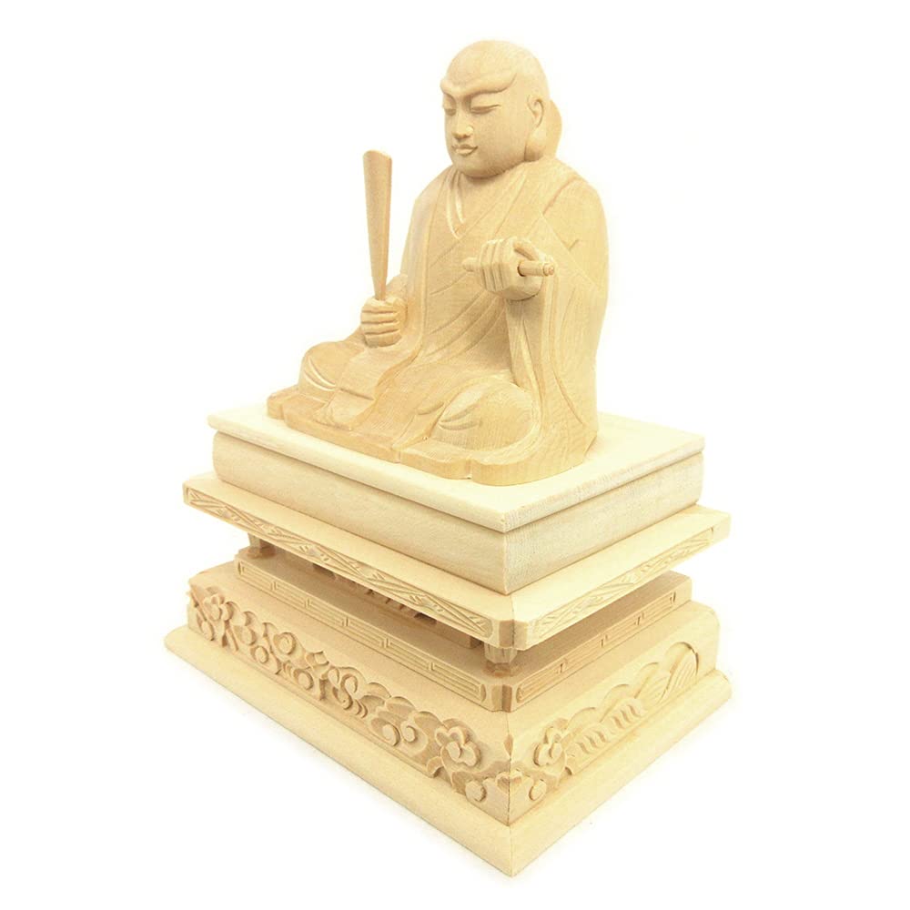 Kurita's Special Buddhist Statue [Priest and High Priest] Seated Statue of Saint Nichiren, 3.0 Inches (total Height 19cm, Width 15cm, Base Depth
