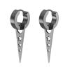 1Pair Silver/Black Titanium Steel Piercing Earring Triangle Geometric Korea Punk Jewelry Men's and Women's Jewelry
