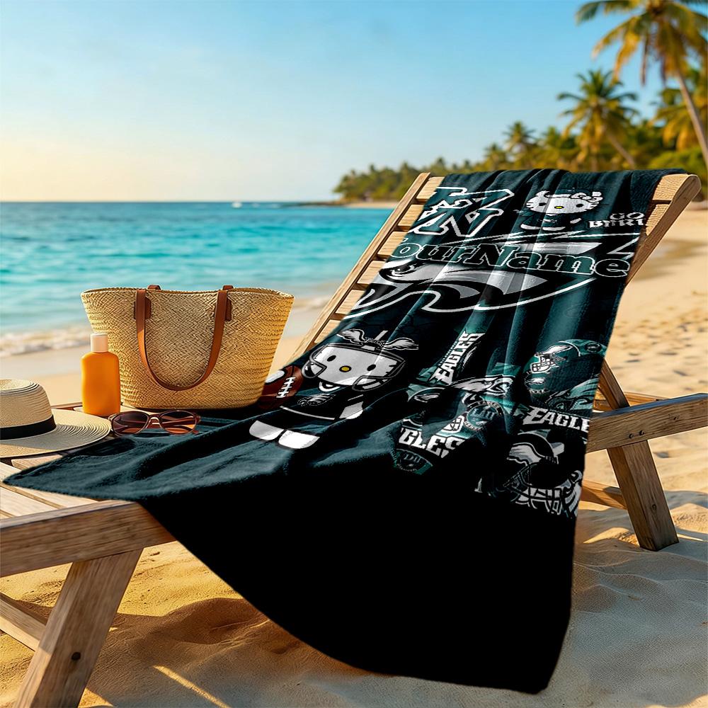 Philadelphia Eagles Personalized Name Beach Towel Soft Durable Quickdry