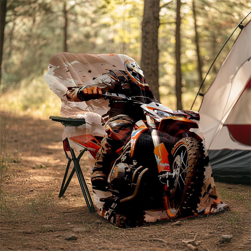 Off-road Motorcycles Theme Printed Blanket - Perfect for Couch, Bed, Travel & Outdoor Use | Machine Washable, Cozy & Durable.