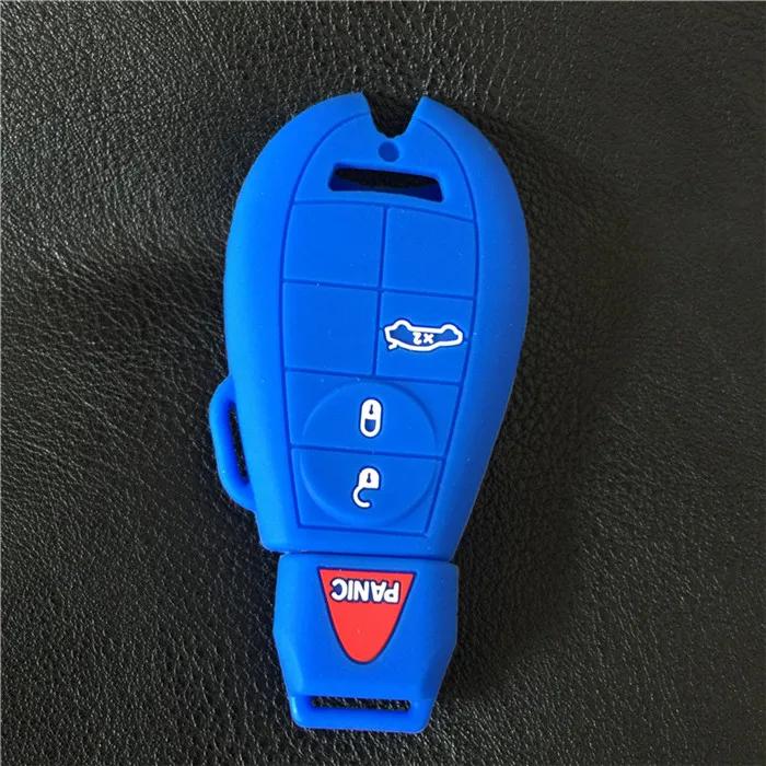 Silicone Car Key Case Cover  For Dodge Ram 1500 2500 3500 4500 Fobik Chrysler Magnum Challenger Charger 4 Buttons Key Covers