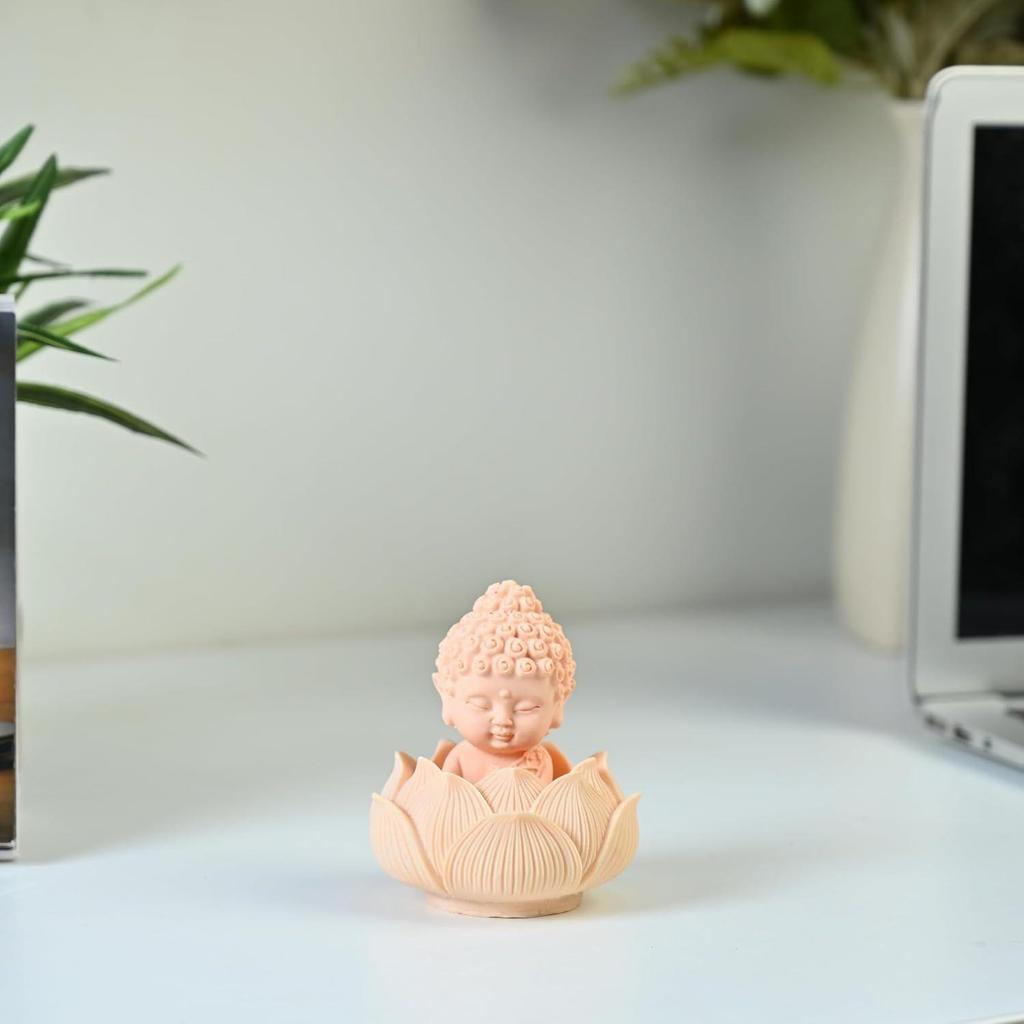 Car Dashboard Decoration – Lotus Baby Buddha Statue | Miniature Showpiece for Home, Living Room & Office Desk | Buddha Idol Gift