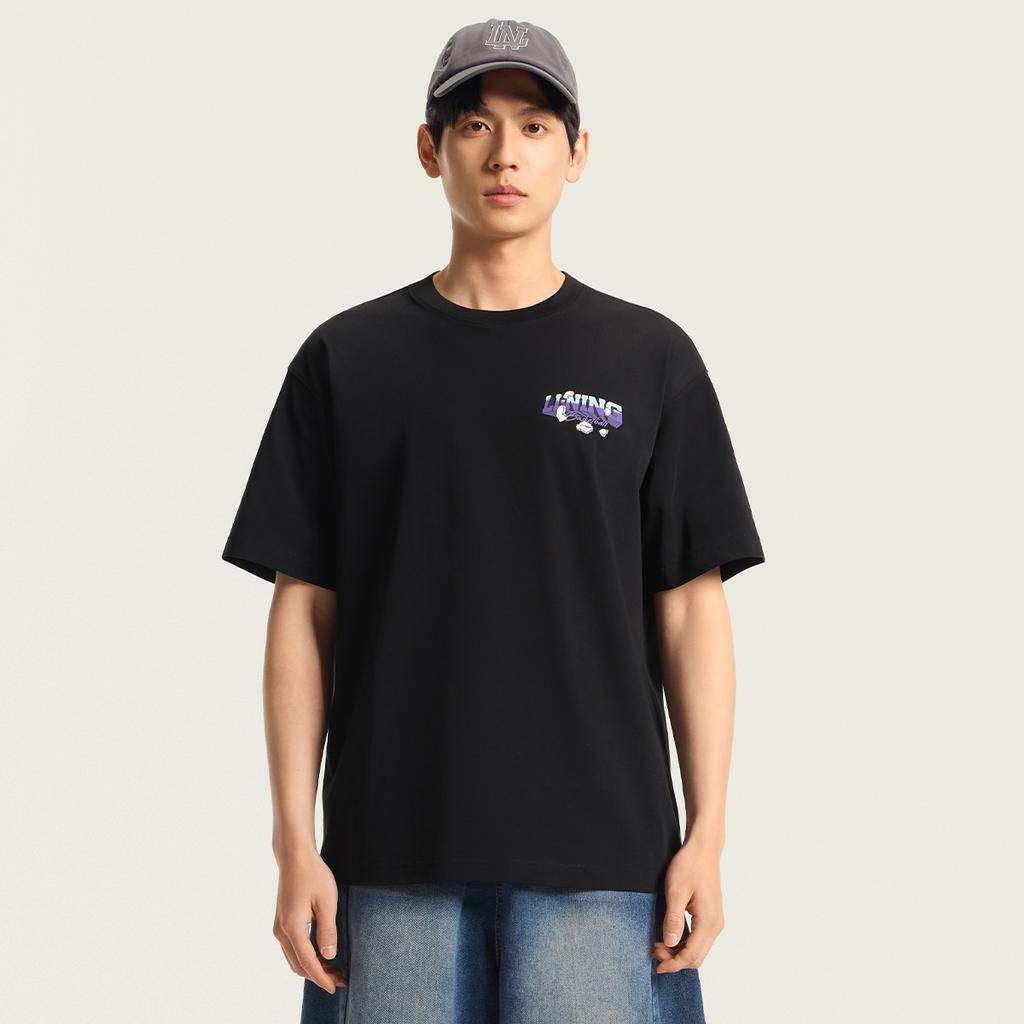 Li Ning Sports Life Collection T Shirt Unisex Black ATSW301-1