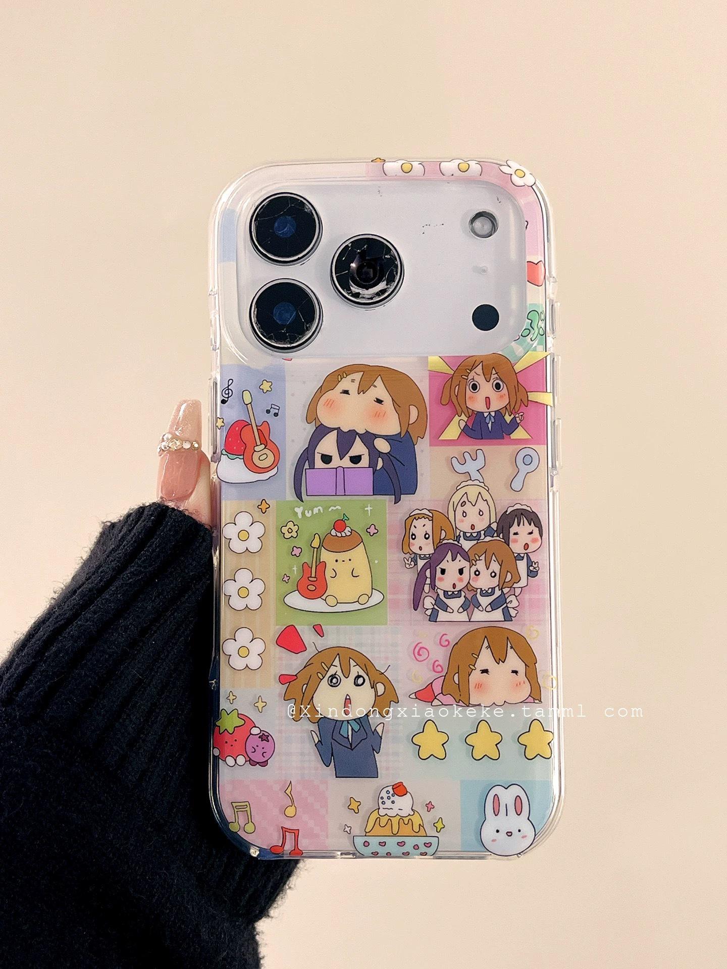 

Transparent Cute K-On! iPhone Case for Apple 15/16P/17ProMax - Full Coverage iPhone 15