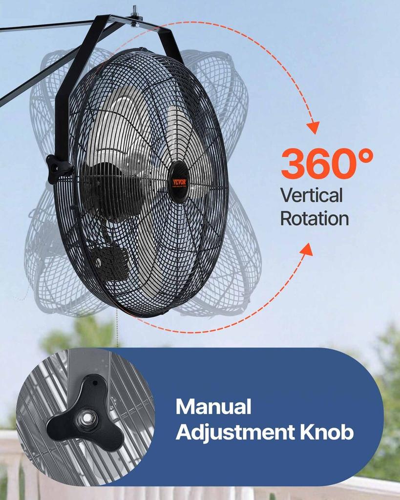 Industrial Wall Fan Metal 44.6 Cm Fan 3 Speeds