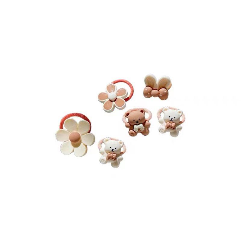 20Pcs/Lot Cute Cartoon Bear Rabbit Hair Band Girls Elastic Rubber Band Headwear Flower Bow Baby Kids Hair Accessories Ornaments