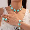 Vintage Wedding Jewelry Sets for Women Round Resin Necklace Earring Bracelet