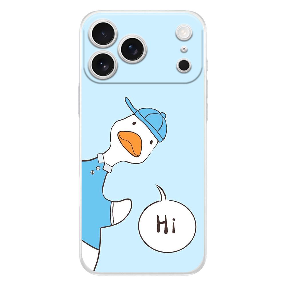 Soft Clear TPU Phone Case For iPhone 17 Air 16E 16 11 15 14 Pro MAX 12 13 7 8 Plus SE Easter Cover Protection Funny Duck