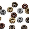 100Pcs/Lot Antique Gold Color Bronze Tone Daisy Flower Metal Spacer Beads Wheel  for Jewelry Making Needlework Accessories