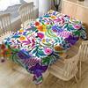 1 Stück Lebendiges Florales Böhmisches Tischdecken Bunter Blumenblatt-Druck Tischabdeckung Für Esszimmer Küche Party Dekor Rechteckig