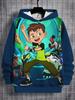 Felpa Casual per Bambini Stampa 3D Ben 10 Tutte le Stagioni Felpa Cool Pullover Top Abbigliamento Unisex Bambino Bambina Felpe