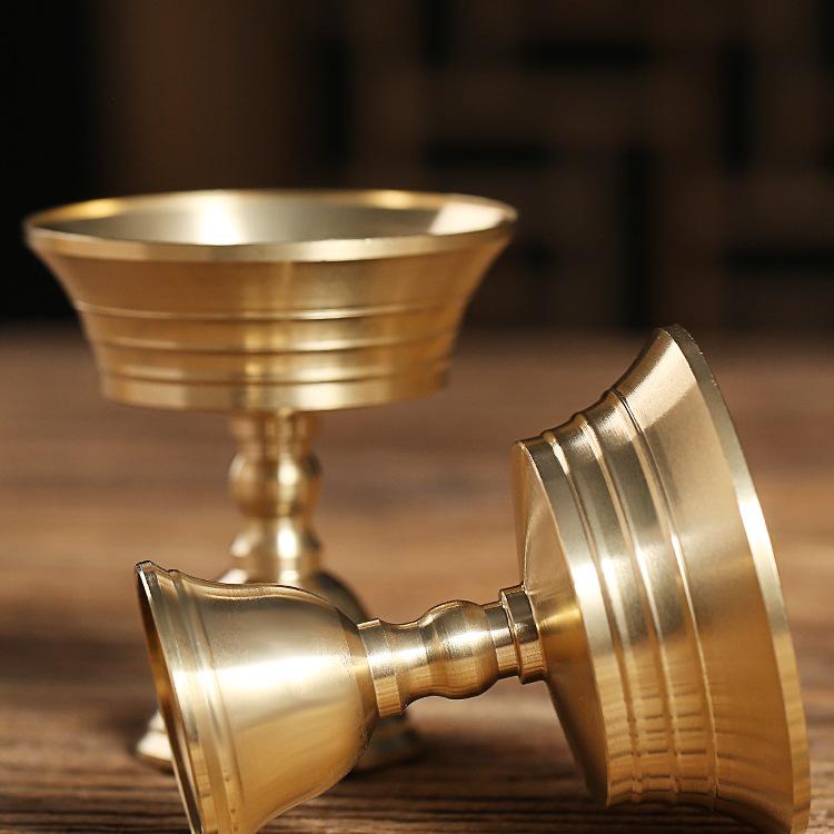 Brass Dual-Use Buddha Offering Candle Holder Lamp