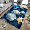 Blue Roses And Butterflies Office Rug Chair Mat, Entryway Carpet, Suitable for Front Door, Bedroom, Living Room, Desk, Holiday Gift