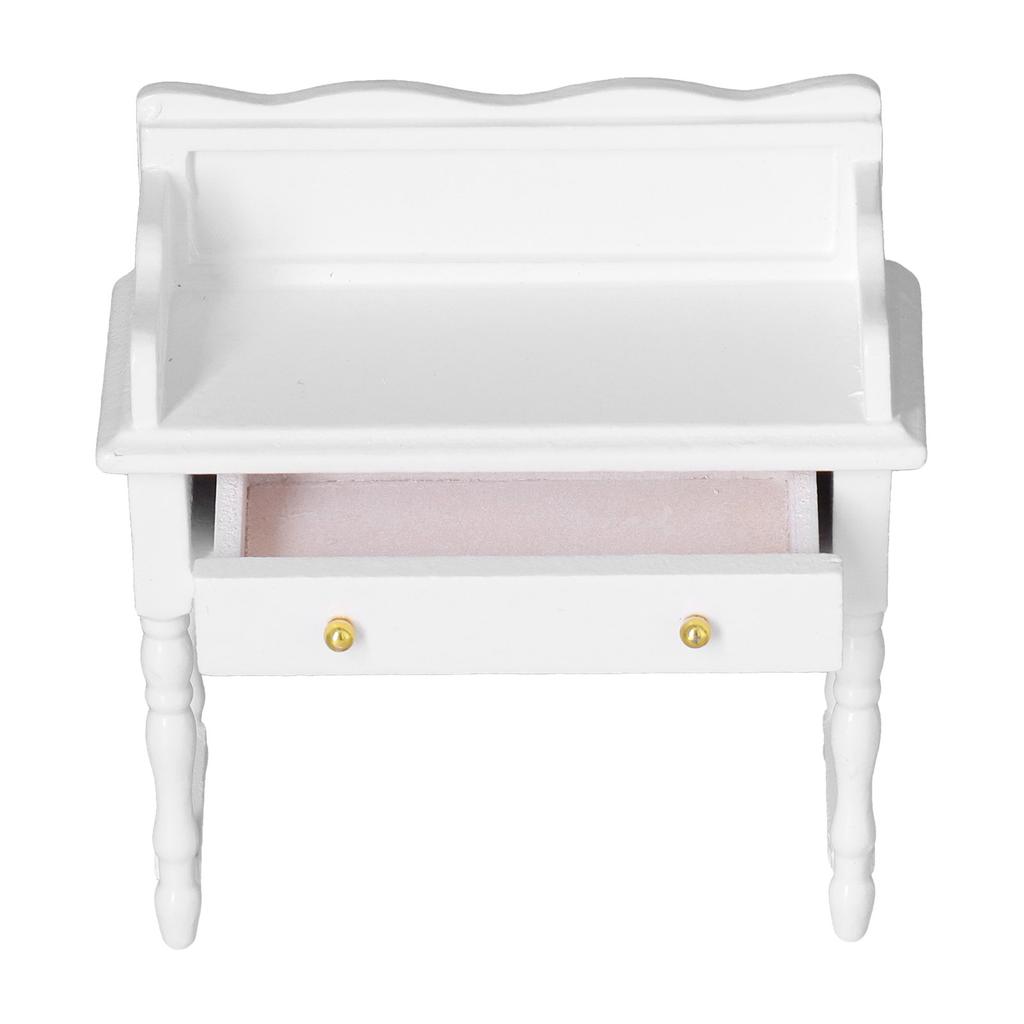 1:12 Dollhouse Desk Vivid Wooden Miniature Doll House Table Furniture Decoration White