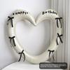 Heart-Shaped Aluminum Film Photo Frame with Bow Accents for Birthday Parties