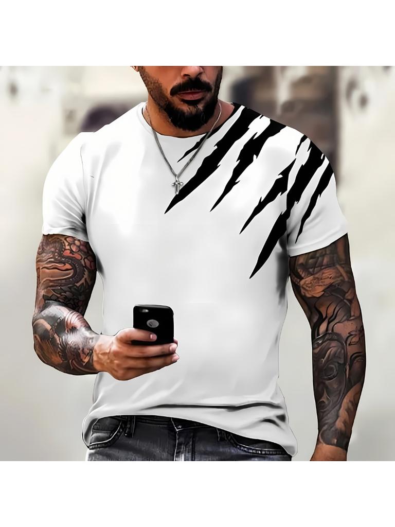New 3D Graffiti Printed Men's T-shirt for the Summer a Casual Fashionable and Comfortable Polyester Fiber Men's