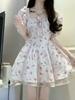 First Love Sweet Floral Dress Women's Summer New Waist Skinny Small Fresh Running Princess Fluffy Short Dress