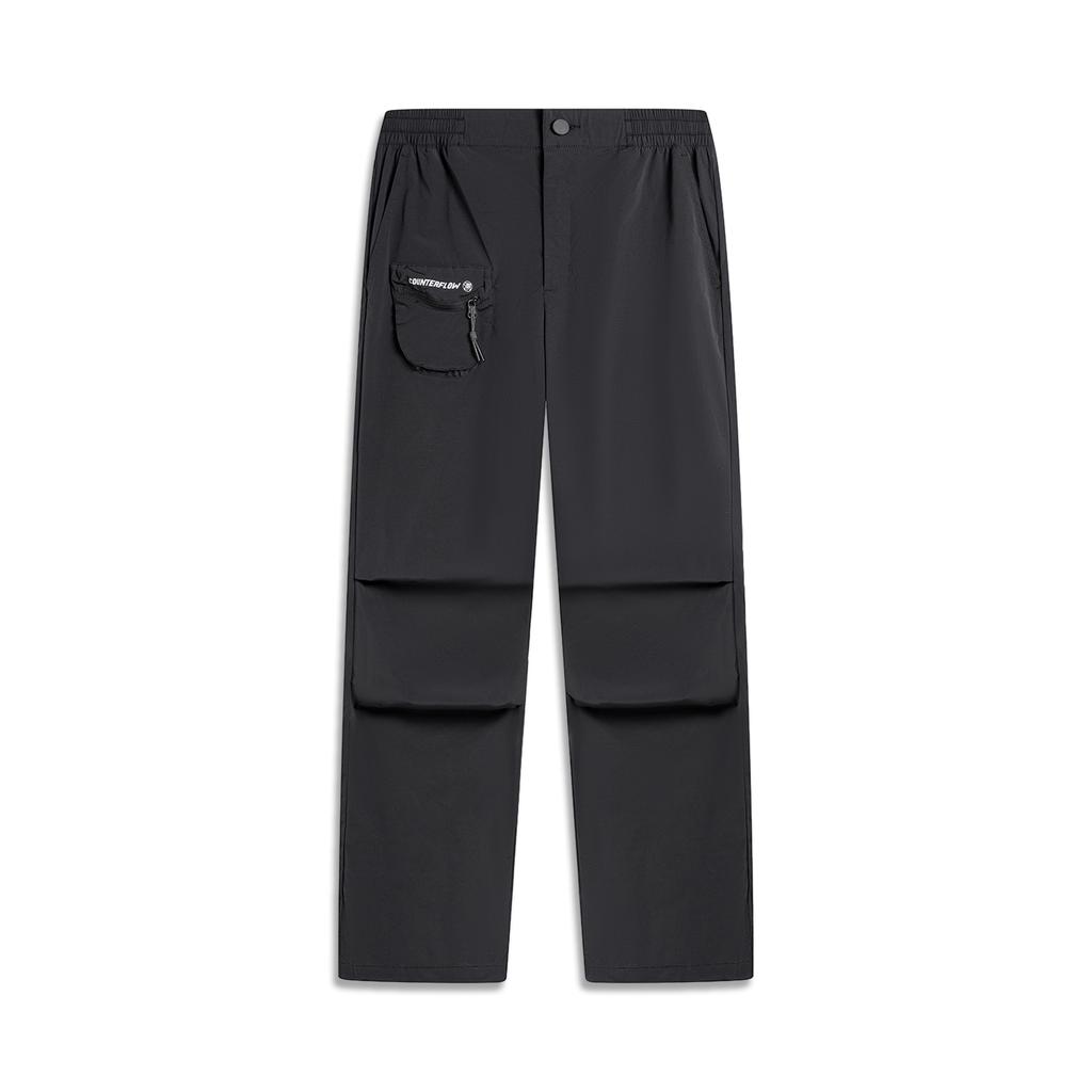Li Ning CF Casual Straight Leg Knitted Sports Pants With Logo Women Bottoms Black AYKU628-4