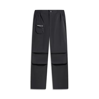 Li Ning CF Casual Straight Leg Knitted Sports Pants With Logo Women Bottoms Black AYKU628-4