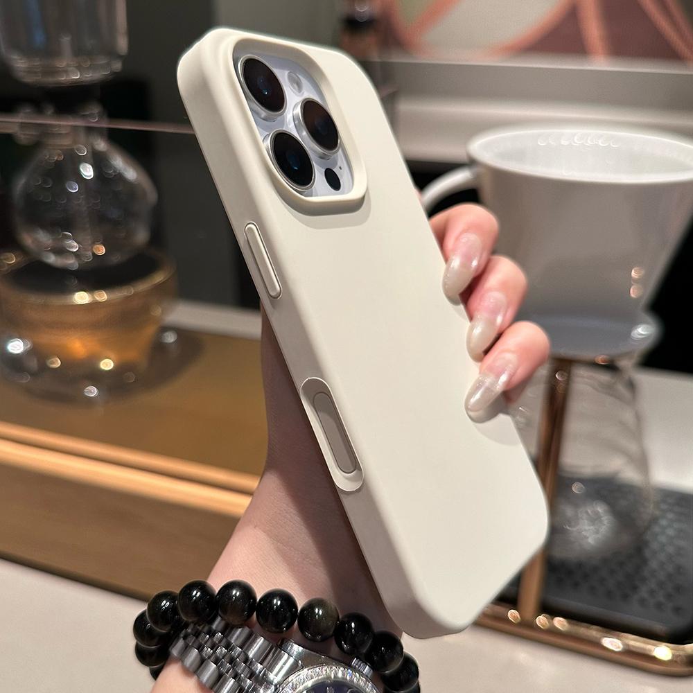 Pulsante di controllo fotocamera Grigio Titanio Custodia originale in silicone liquido per For Iphone 16 Pro Max Plus cover per telefono morbida antiurto completa