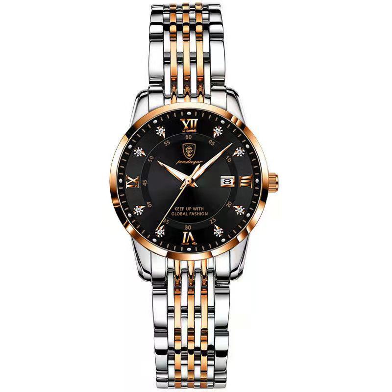 POEDAGAR Original Woman Watch Waterproof Stainless Steel Luminous Date Fashion Ladies Wristwatch Business Quartz Watches